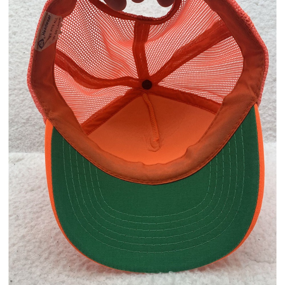 VTG Youngan Blank Snapback Trucker Hat Orange High-Vis Hunting Foam Trucker Rope - Picture 7 of 9